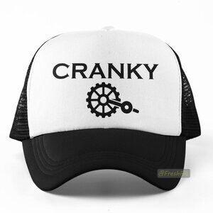 🆕Cranky Foam Trucker Hat Mesh Snapback Cap Black/White